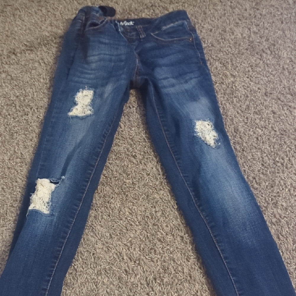 Cat & Jack Blue Slim Fit Distressed Jeans